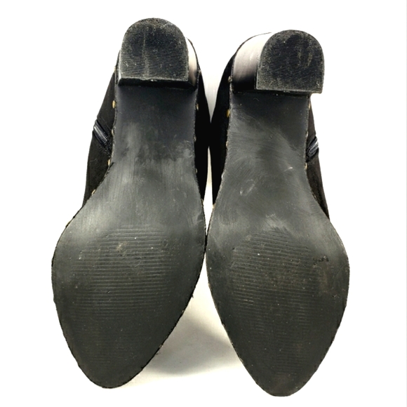 JustFab Maryanne Black Faux-suede, Studded Pointy Toe Heeled Bootie. WMS 8.5M - Picture 12 of 12